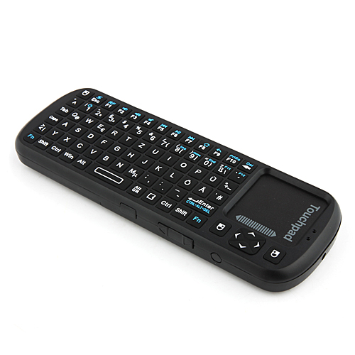 iPazzPort KP-810-19 German Version 2.4GHz Handheld Wireless Keyboard Mouse Touchpad - Click Image to Close